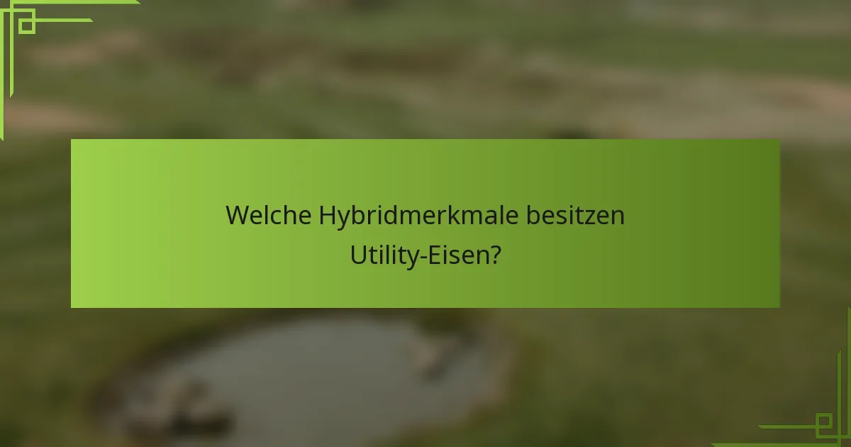 Welche Hybridmerkmale besitzen Utility-Eisen?