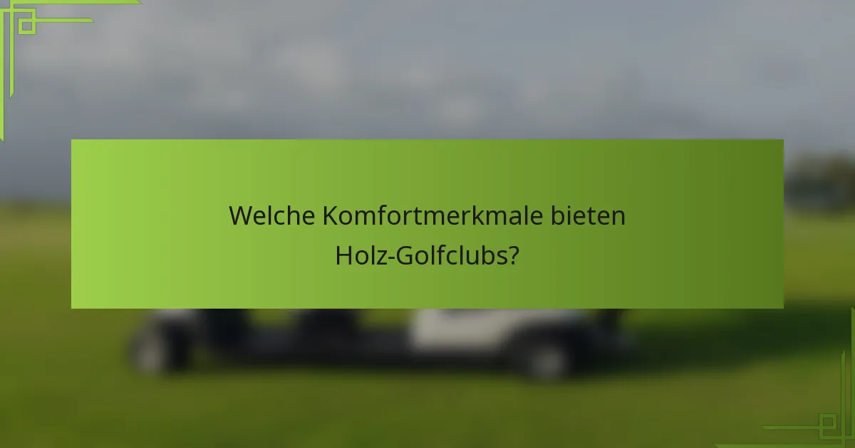 Welche Komfortmerkmale bieten Holz-Golfclubs?