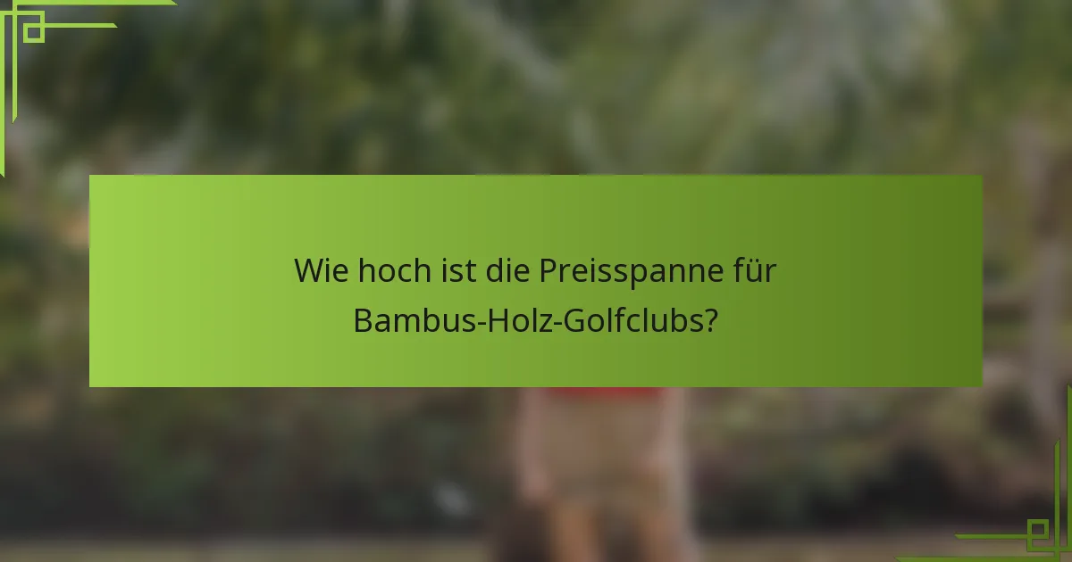 Wie hoch ist die Preisspanne für Bambus-Holz-Golfclubs?
