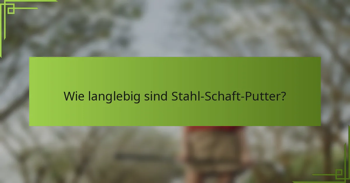 Wie langlebig sind Stahl-Schaft-Putter?