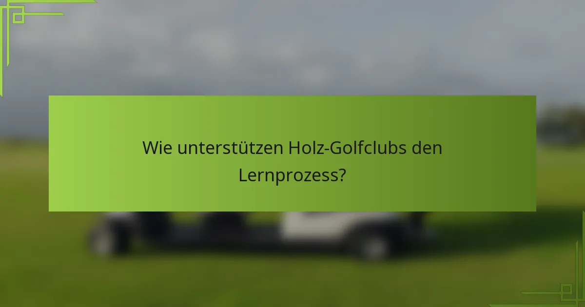 Wie unterstützen Holz-Golfclubs den Lernprozess?